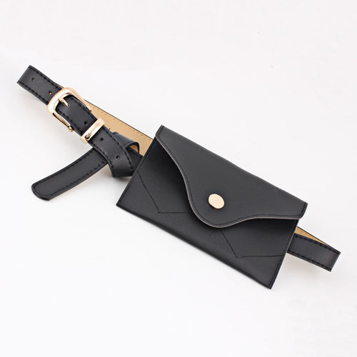 Women Belt With Waist Bag PU Leather Alloy Buckle Phone Pouch Belts for Jeans Pants Dress KNG88