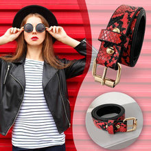 Load image into Gallery viewer, Snake Skin Print Belts For Women Gold Square Pin Buckle Waistband PU Leather Belt Pants Dress Waist Belts for Women Dropshipping