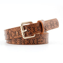 Load image into Gallery viewer, Women's Belt Fashionable Retro Snake Pattern Thin PU Leather Versatile Jeans Dress Pants Belt