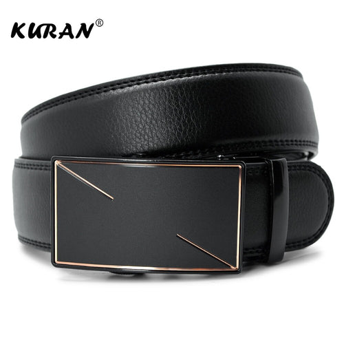 [KURAN] New Brand designer mens belts luxury real leather belts for men metal buckle man Jeans pants genuine leather belt male s