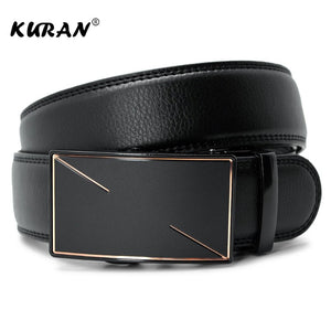[KURAN] New Brand designer mens belts luxury real leather belts for men metal buckle man Jeans pants genuine leather belt male s