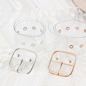 Hot Women's Heart Shaped Adjustable Belts Circle Sweet Cute Female Cummerbunds Belt Waistband Transparent Belts for Pants Jeans