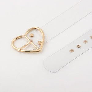 Hot Women's Heart Shaped Adjustable Belts Circle Sweet Cute Female Cummerbunds Belt Waistband Transparent Belts for Pants Jeans