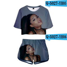 Load image into Gallery viewer, Two Piece Set Short 3D Pant Ariana Grande T shirt 3D Women Sets lovely Dew navel Tops and Short Pants Can be sold in one piece