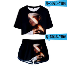 Load image into Gallery viewer, Two Piece Set Short 3D Pant Ariana Grande T shirt 3D Women Sets lovely Dew navel Tops and Short Pants Can be sold in one piece