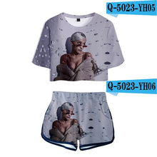 Load image into Gallery viewer, Two Piece Set Short 3D Pant Ariana Grande T shirt 3D Women Sets lovely Dew navel Tops and Short Pants Can be sold in one piece