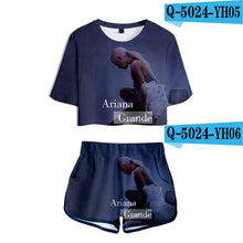 Load image into Gallery viewer, Two Piece Set Short 3D Pant Ariana Grande T shirt 3D Women Sets lovely Dew navel Tops and Short Pants Can be sold in one piece