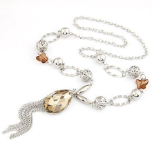 Load image into Gallery viewer, Kymyad Jewelry Tassel Necklace Bijoux Exaggerated Glasses Rhinestone Long Necklace Section Fashion Jewelry suspension collares
