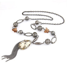 Load image into Gallery viewer, Kymyad Jewelry Tassel Necklace Bijoux Exaggerated Glasses Rhinestone Long Necklace Section Fashion Jewelry suspension collares