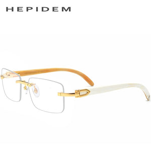 Buffalo Horn Glasses Frame Men Square High Quality Women Rimless Prescription Eyeglasses 2019 Optical Frames Eyewear 8100907