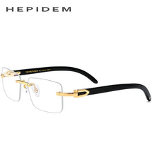 Load image into Gallery viewer, Buffalo Horn Glasses Frame Men Square High Quality Women Rimless Prescription Eyeglasses 2019 Optical Frames Eyewear 8100907