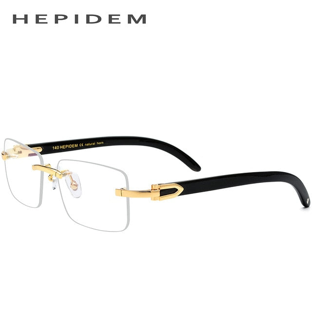Buffalo Horn Glasses Frame Men Square High Quality Women Rimless Prescription Eyeglasses 2019 Optical Frames Eyewear 8100907
