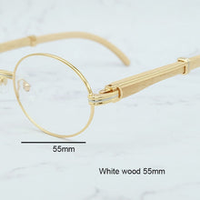 Load image into Gallery viewer, Wood Clear Eye Glasses Frames for Men Retro Oval Carter Eyeglasses Frame Women Mens Accessories Luxury Brand Gold Optical Frames