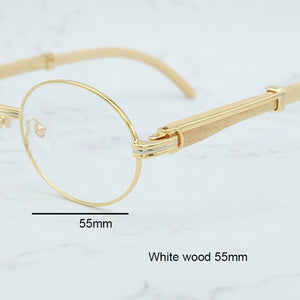 Wood Clear Eye Glasses Frames for Men Retro Oval Carter Eyeglasses Frame Women Mens Accessories Luxury Brand Gold Optical Frames