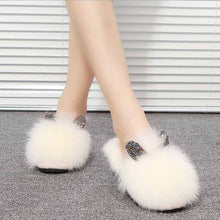 Load image into Gallery viewer, Women slippers buckle real leather slides shoes solid thick sole heels beach sandals women outside flip flops summer