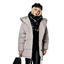 Load image into Gallery viewer, Winter Jackets Women 90% White Duck Down Parkas Loose Fit Plus Size Hooded Coats Medium Long Warm Casual Pink Snow Outwear