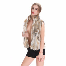 Load image into Gallery viewer, ZY88041  Autumn Lady Genuine Natural Fur Rabbit Fur Vest Mandarin Collar Winter Women Fur Waistcoat Female Outerwear Coats Gilet