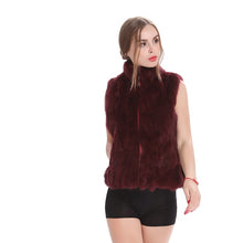 Load image into Gallery viewer, ZY88041  Autumn Lady Genuine Natural Fur Rabbit Fur Vest Mandarin Collar Winter Women Fur Waistcoat Female Outerwear Coats Gilet