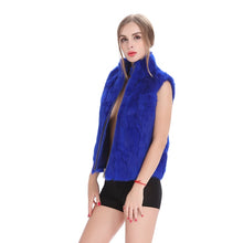 Load image into Gallery viewer, ZY88041  Autumn Lady Genuine Natural Fur Rabbit Fur Vest Mandarin Collar Winter Women Fur Waistcoat Female Outerwear Coats Gilet