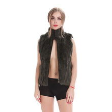 Load image into Gallery viewer, ZY88041  Autumn Lady Genuine Natural Fur Rabbit Fur Vest Mandarin Collar Winter Women Fur Waistcoat Female Outerwear Coats Gilet