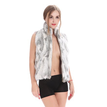 Load image into Gallery viewer, ZY88041  Autumn Lady Genuine Natural Fur Rabbit Fur Vest Mandarin Collar Winter Women Fur Waistcoat Female Outerwear Coats Gilet