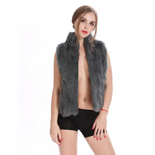 Load image into Gallery viewer, ZY88041  Autumn Lady Genuine Natural Fur Rabbit Fur Vest Mandarin Collar Winter Women Fur Waistcoat Female Outerwear Coats Gilet