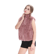 Load image into Gallery viewer, ZY88041  Autumn Lady Genuine Natural Fur Rabbit Fur Vest Mandarin Collar Winter Women Fur Waistcoat Female Outerwear Coats Gilet