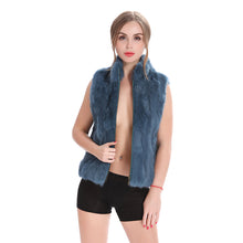 Load image into Gallery viewer, ZY88041  Autumn Lady Genuine Natural Fur Rabbit Fur Vest Mandarin Collar Winter Women Fur Waistcoat Female Outerwear Coats Gilet