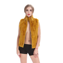 Load image into Gallery viewer, ZY88041  Autumn Lady Genuine Natural Fur Rabbit Fur Vest Mandarin Collar Winter Women Fur Waistcoat Female Outerwear Coats Gilet