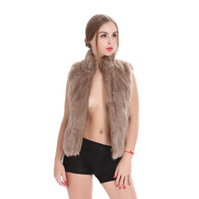 Load image into Gallery viewer, ZY88041  Autumn Lady Genuine Natural Fur Rabbit Fur Vest Mandarin Collar Winter Women Fur Waistcoat Female Outerwear Coats Gilet