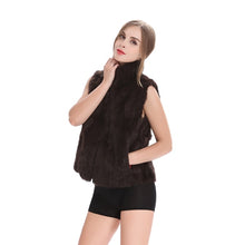 Load image into Gallery viewer, ZY88041  Autumn Lady Genuine Natural Fur Rabbit Fur Vest Mandarin Collar Winter Women Fur Waistcoat Female Outerwear Coats Gilet