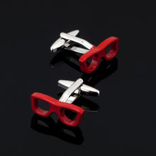 Load image into Gallery viewer, High quality men&#39;s series of other red Cufflinks / glasses / coke bottle / Cross / music symbols / extinguisher Cufflinks