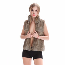 Load image into Gallery viewer, ZY88041  Autumn Lady Genuine Natural Fur Rabbit Fur Vest Mandarin Collar Winter Women Fur Waistcoat Female Outerwear Coats Gilet