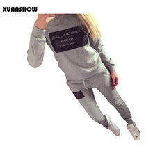 Load image into Gallery viewer, XUANSHOW Women Outfit Sportswear Spring Autumn Winter Printed Letters Ladies Fleece Tracksuits Long-sleeve Casual 2 Piece Set