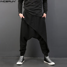 Load image into Gallery viewer, INCERUN Plus Size Men Casual Drape Drop Crotch Harem Hip Hop Pants Trouser Baggy Dancing Pants Gothic Punk Style Harem Pants Men