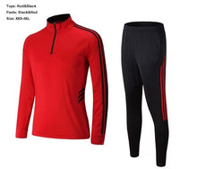 Load image into Gallery viewer, Adult Mens Training Clothes Zipper Coat Boys Long Sleeve Running Football Training Suit Sports Set With Striped Pants