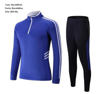 Load image into Gallery viewer, Adult Mens Training Clothes Zipper Coat Boys Long Sleeve Running Football Training Suit Sports Set With Striped Pants