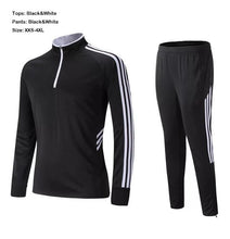 Load image into Gallery viewer, Adult Mens Training Clothes Zipper Coat Boys Long Sleeve Running Football Training Suit Sports Set With Striped Pants