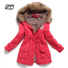 Load image into Gallery viewer, new winter women jacket medium-long thicken plus size 4XL outwear hooded wadded coat slim parka cotton-padded jacket overcoat