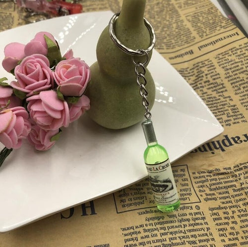 New Handmade Resin Wine Bottle Key Chains Unisex
