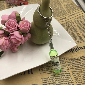 New Handmade Resin Wine Bottle Key Chains Unisex