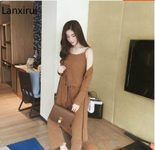 Load image into Gallery viewer, Casual Tracksuit Women 3 Pieces Set Knitted Pullover Sweaters Tops Deep V-neck Long Sleeve Sweatshirt Pants Women&#39;s Sets