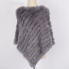 Load image into Gallery viewer, Women's Knitted Poncho Real Rabbit Fur Fashion Style Winter Autumn Warm Fur Shawl Ladies Top Quality Cape S1071S