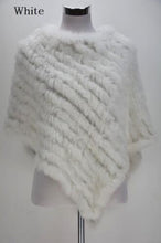 Load image into Gallery viewer, Women's Knitted Poncho Real Rabbit Fur Fashion Style Winter Autumn Warm Fur Shawl Ladies Top Quality Cape S1071S