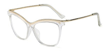 Load image into Gallery viewer, SHAUNA Fashion Metal Chain Oversize Glasses Frame Women Female Cat Eye Glasses
