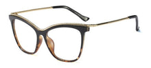 Load image into Gallery viewer, SHAUNA Fashion Metal Chain Oversize Glasses Frame Women Female Cat Eye Glasses