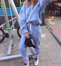 Load image into Gallery viewer, Autumn Tracksuit Long Sleeve Thicken Hooded Sweatshirts 2 Piece Set Casual Sport Suit Women Tracksuit Set