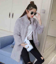 Load image into Gallery viewer, New Arrival Women&#39;s TONFUR Natural Full Whole Skin Genuine Rabbit Fur Coat with Keep Warm Mandarin Collar