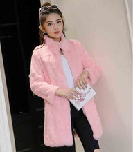 Load image into Gallery viewer, New Arrival Women&#39;s TONFUR Natural Full Whole Skin Genuine Rabbit Fur Coat with Keep Warm Mandarin Collar
