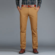 Load image into Gallery viewer, Vomint 2019 New Men's Pants Straight Loose Casual Trousers Large Size Cotton Fashion Men's Business Suit Pants Green Brown Grey